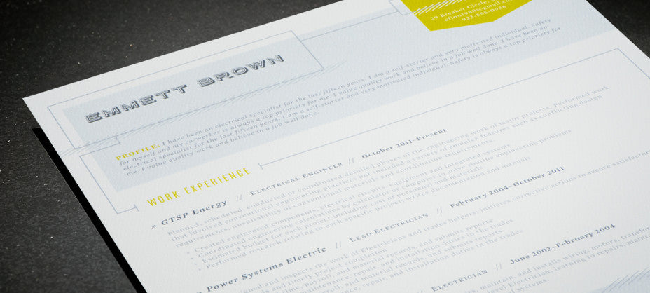 Resume Design Template - Vector Yellow